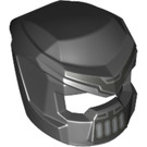 LEGO Black Helmet with Open Visor with Silver Mouth Grille (14575)