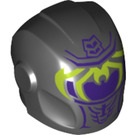 LEGO Schwarz Helm mit Smooth Vorderseite mit Spindrax Purple und Lime (28631 / 76815)