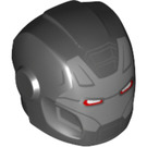 LEGO Schwarz Helm mit Glatt Vorderseite mit War Machine Maske (28631 / 68109)