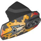 LEGO Noir Hero Factory Armor avec Douille à rotule Taille 5 avec Feu et Argent Lightning Bolt (90639 / 93301)