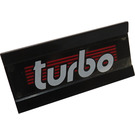 LEGO Black Hinge 6 x 3 with 'turbo' Sticker (2440)