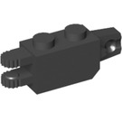 LEGO Black Hinge Brick 1 x 2 Horizontal Locking Double (47975)