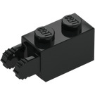 LEGO Zwart Scharnier Steen 1 x 2 Vergrendelings met 2 Vingers (Verticaal Einde) (30365 / 54671)