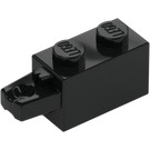 LEGO Zwart Scharnier Steen 1 x 2 Vergrendelings met Single Finger aan Einde Horizontaal (30541 / 53028)