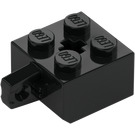 LEGO Black Hinge Brick 2 x 2 Locking with 1 Finger Vertical with Axle Hole (30389 / 49714)