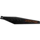 LEGO Black Hinge Plate 1 x 12 with Angled Sides and Tapered Ends with Orange Lines, Type 3 Sticker (57906)