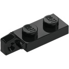 LEGO Schwarz Scharnier Platte 1 x 2 Verriegelt mit Single Finger auf Ende Vertikal mit unterer Nut (44301)