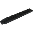 LEGO Black Hinge Plate 1 x 6 with 2 and 3 Stubs On Ends (4504)
