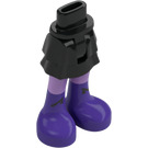 LEGO Musta Lonkka jossa Lyhyt Kaksinkertainen Layered Hame jossa Purppura boots (36178 / 92818)