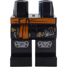 LEGO Black Hips and Legs with Knee Pads and Orange Sash (3815)