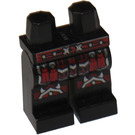 LEGO Schwarz Hüften und Beine mit rot Armor und Gürtel Design (3815)