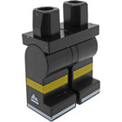 LEGO Black Hips and Legs with Yellow Stripe and Logo on Both Legs (73200 / 101012)
