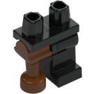 LEGO Schwarz Hüften mit Schwarz Links Bein und Reddish Braun Peg Bein (84637 / 93798)