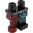 LEGO Schwarz Hüften mit Schwarz Links Bein und Reddish Brown Peg Bein mit Chequered Muster (77066 / 84637)