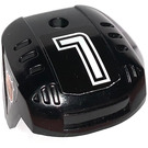 LEGO Zwart Hockey Helm met No 7 NHL Sticker (44790)