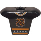 LEGO Schwarz Hockey Player Jersey mit NHL Logo und 3 (47577)