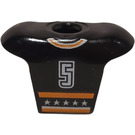 LEGO Noir Hockey Player Jersey avec NHL logo et 5 (47577)