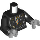 LEGO Zwart Hoorn Demon Minifig Torso (973 / 76382)