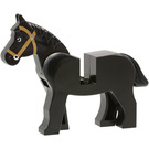 LEGO Schwarz Pferd mit Dark Tan Bridle (75998)