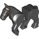 LEGO Schwarz Pferd mit Moveable Beine und Brown Bridle (10509)