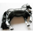 LEGO Schwarz Pferd mit Weiß Feet und Weiß Diamant auf Nose mit Horseshoe Aufkleber