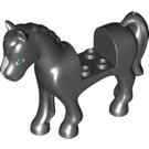 LEGO Zwart Paard met Wit Voorkant en Zwart Mane en Blauw Ogen (67606)