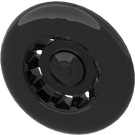 LEGO Black Hub Cap with Large Flange (49098)