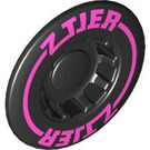 LEGO Black Hub Cap with Large Flange with "Z Tier" (49098 / 105291)
