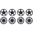 LEGO Black Hub Caps (5 and 10 Spokes) (18978)