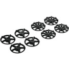 LEGO Black Hub Caps (9 Spoke and 5 Spoke) (72210)