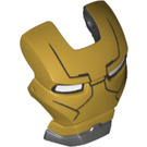 LEGO Black Iron Man Visor with Gold Face, White Eyes and Black Forehead and Cheek Lines (51080)