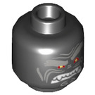 LEGO Black Jungle Garmadon Minifigure Head (Recessed Solid Stud) (3626 / 34910)