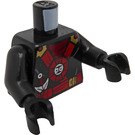 LEGO Czarny Kai - Okrągły Tułów Emblem Minifigurka Tułów (973 / 76382)