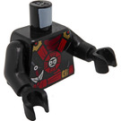 LEGO Schwarz Kai - Runden Torso Emblem Minifig Torso (973 / 76382)