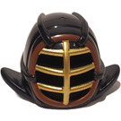 LEGO Black Kendo Helmet with Gold Grille (98130)