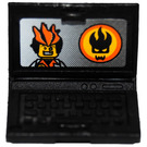 LEGO Zwart Laptop met Agents Gold Tand Screen Sticker (62698)