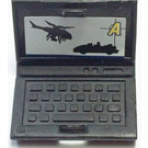 LEGO Zwart Laptop met Helicopter en Auto Targeting Screen Sticker (18659 / 62698)