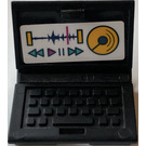 LEGO Schwarz Laptop mit Sound Recording Aufkleber (18659)
