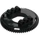 LEGO Black Large Turntable Top with Toothed Edge (Bevelled Teeth) (18938)