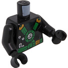 LEGO Svart Lloyd - Deepstone Minifigur Overkropp (973 / 76382)