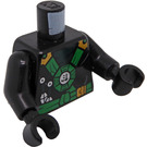 LEGO Zwart Lloyd - Deepstone Minifig Torso (973 / 76382)