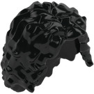 LEGO Black Long Tousled Minifig Hair with Center Parting (20595 / 37998)