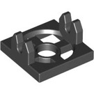 LEGO Black Magnet Holder Tile 2 x 2 with Tall Arms and Deep Notch (2609)