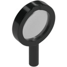 LEGO Zwart Magnifying Glas met Transparant Lens met dik frame en holle handgreep (38648)