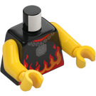 LEGO Zwart Mannelijk Masked Bestuurder Minifiguur Torso (973 / 76382)