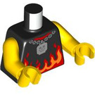 LEGO Black Male Masked Driver Minifig Torso (973 / 76382)