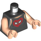 LEGO Zwart Mary Jane Torso met Spiderman Gezicht in Hart (973 / 76382)