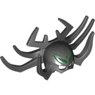 LEGO Zwart Masker met Spin Been Horns en Dark Green Markings (34390)