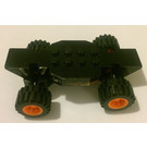 LEGO Black McDonald's Racers Chassis, Lifted with Orange Wheels (85759)