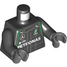 LEGO Zwart Mercedes AMG Petronas F1 Minifig Torso (973 / 76382)